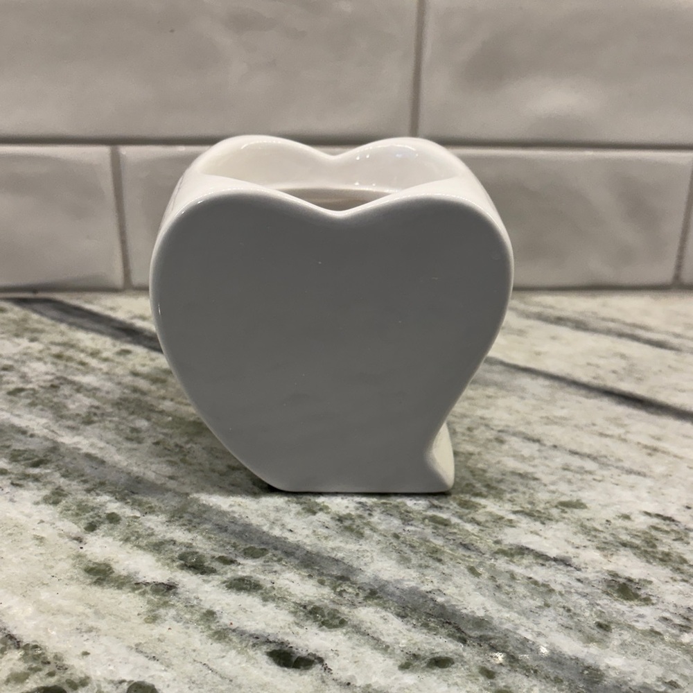 Heart-Shaped White Ceramic Vase